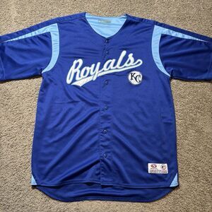 Kansas City Royals Stitched Royal Blue Baseball Jersey Mens Large True Fan MLB